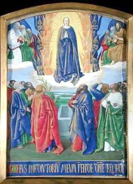 The Assumption of the Virgin from the Hours of Etienne Chevalier Oil Painting by Jean Fouquet