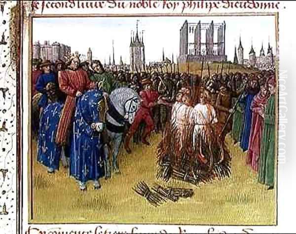 The Supplication of the Heretics in 1210 Oil Painting by Jean Fouquet