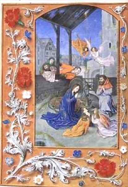 The Nativity from Hours of Etienne Chevalier Oil Painting by Jean Fouquet