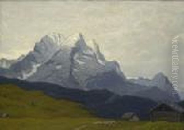 Blick Auf Das Zugspitzmassiv. Oil Painting by Albert Stagura