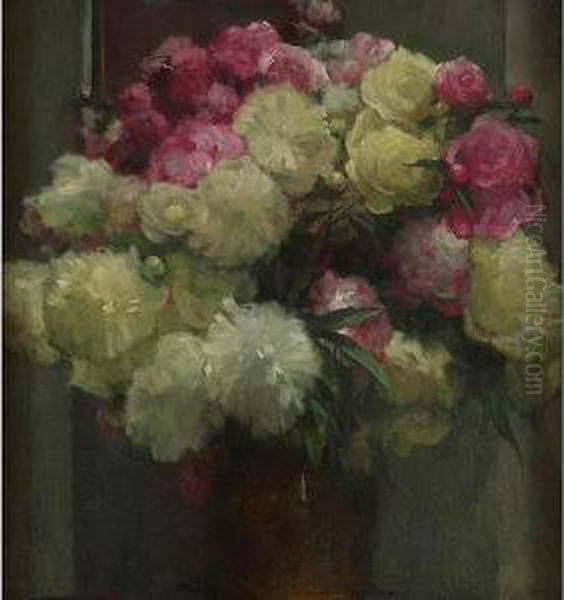 Peonies Oil Painting by Albert Stagura