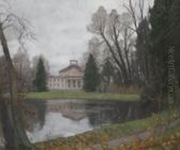 Schloss Umkirch (fulwell-park) Bei
 Freiburg. Oil Painting by Albert Stagura