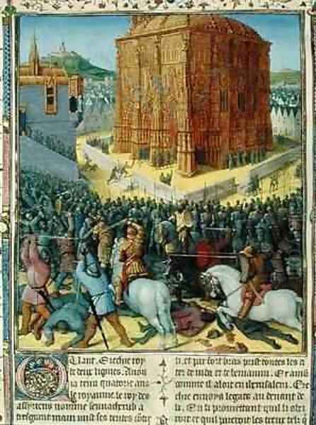 The Siege of Jerusalem by Nebuchadnezzar Oil Painting by Jean Fouquet