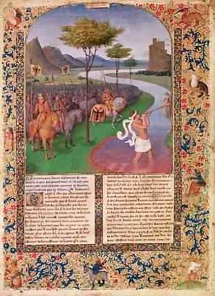 Julius Caesar 100-44 BC Crossing the Rubicon Oil Painting by Jean Fouquet