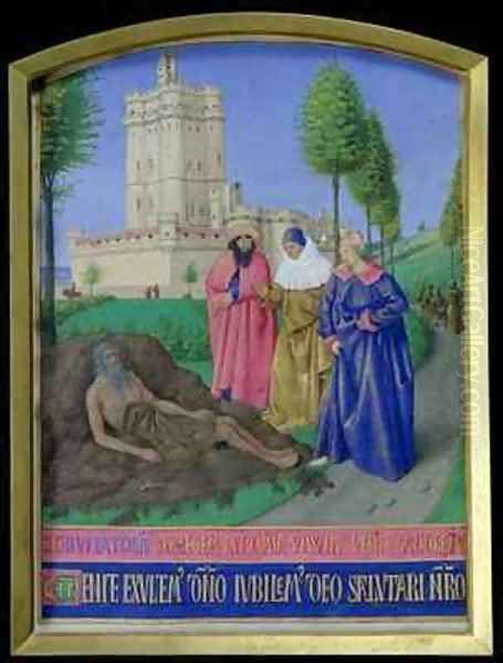 Job on the dung heap Oil Painting by Jean Fouquet