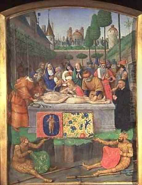 The Entombment from the Hours of Etienne Chevalier Oil Painting by Jean Fouquet