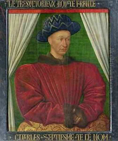 Portrait of Charles VII Oil Painting by Jean Fouquet