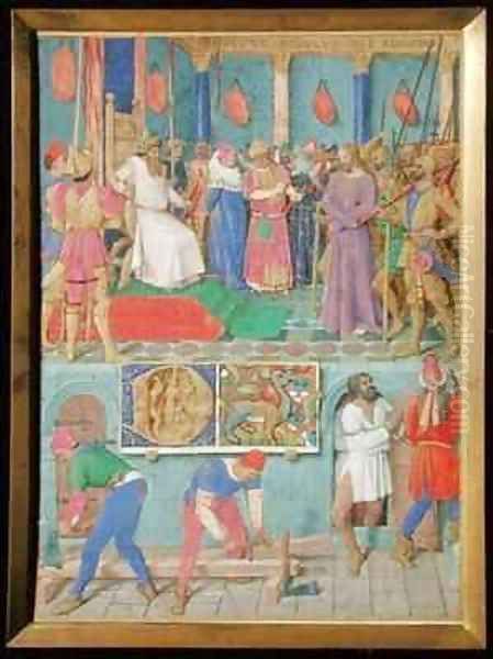 Jesus before Pilate from The Hours of the Cross and the Holy Spiri Oil Painting by Jean Fouquet