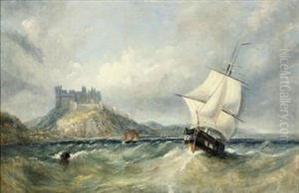 Bamburgh Castle, Northumberland Oil Painting by George Clarkson Stanfield