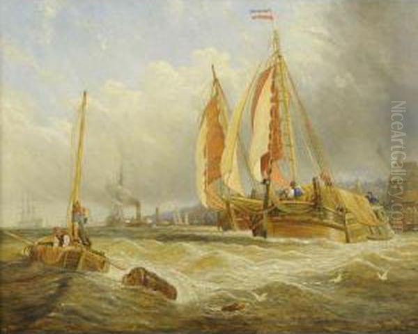 Barche Di Pescatori Oil Painting by George Clarkson Stanfield