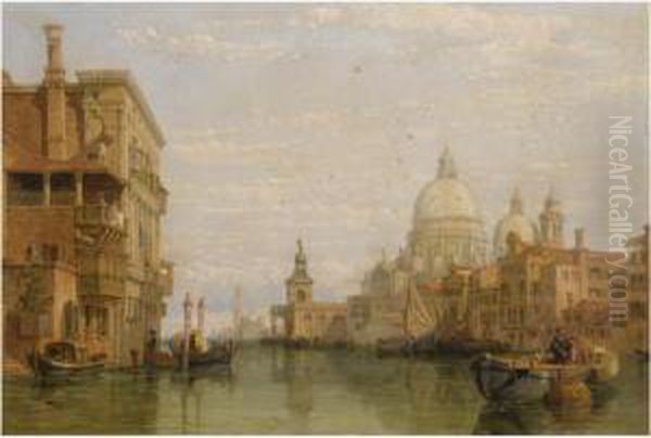 The Grand Canal, Venice With Santa Maria Della Salute And San Giorgio Maggiore Beyond Oil Painting by George Clarkson Stanfield