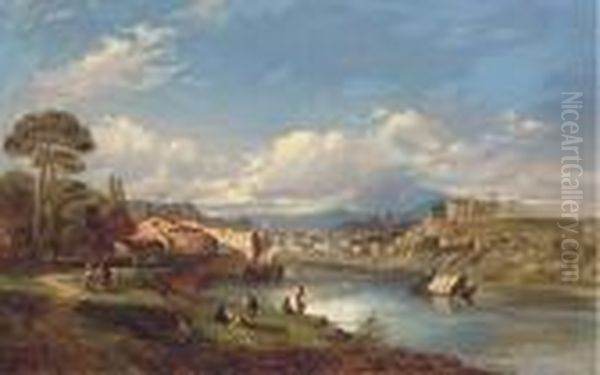 On The Tiber, Rome by George Clarkson Stanfield