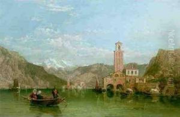 Italian Lakes Oil Painting by George Clarkson Stanfield