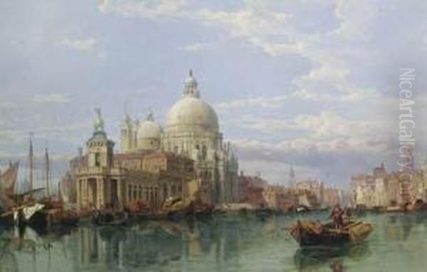 The Church Of Santa Maria Della Salute, Venice Oil Painting by George Clarkson Stanfield