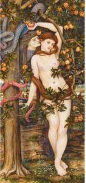 The Temptation Of Eve Oil Painting by John Roddam Spencer Stanhope