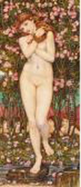 Flora Oil Painting by John Roddam Spencer Stanhope