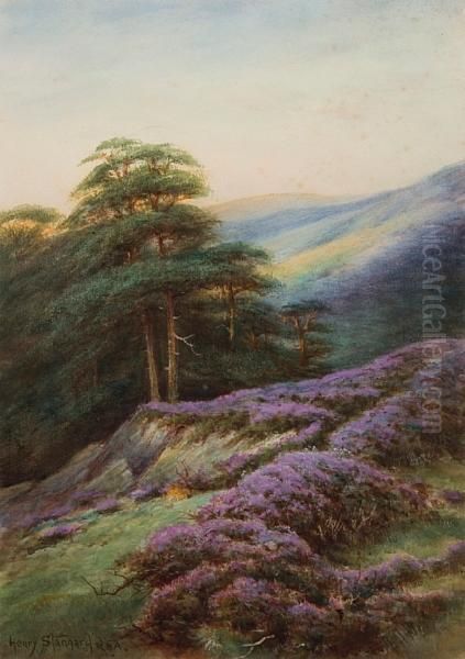 A Devonshire Sunset Oil Painting by Henry Stannard