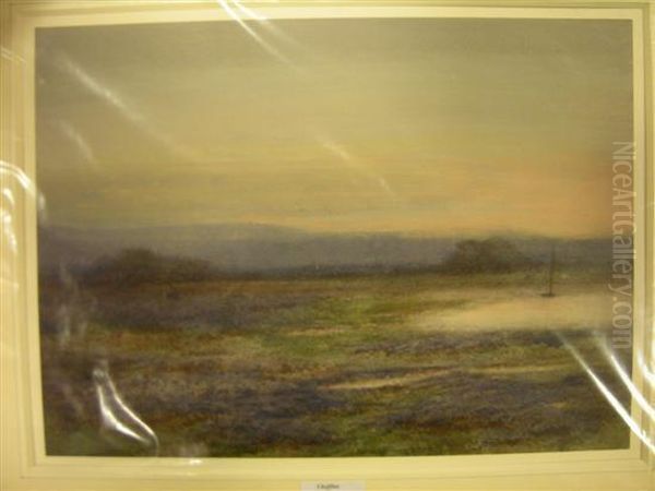 Sunset Oil Painting by Henry Stannard