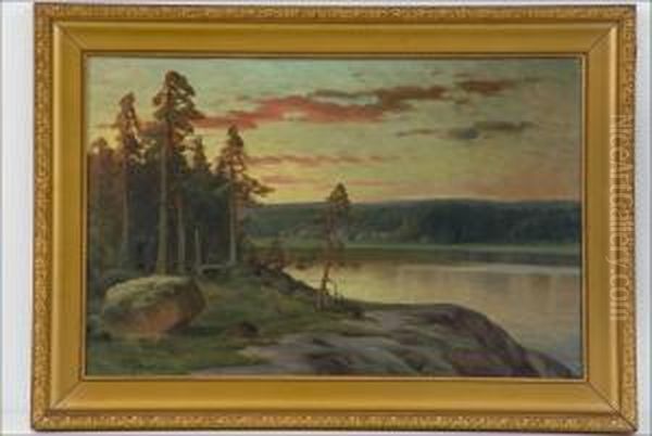 Iltarusko - Aftonrodnad. Oil Painting by Mikael Stanowsky