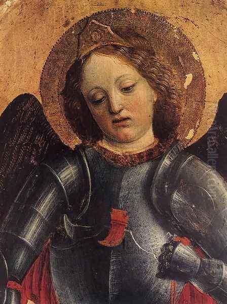 St Michael Archangel (detail) Oil Painting by Vincenzo Foppa