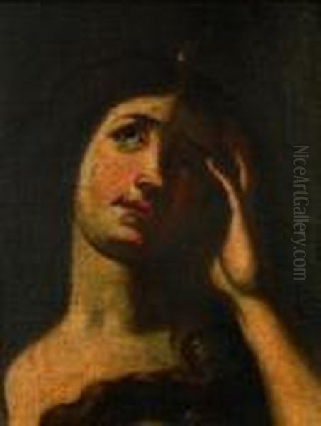 Head Of A Female Figure Oil Painting by Massimo Stanzione