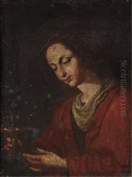 Saint Lucy Oil Painting by Massimo Stanzione