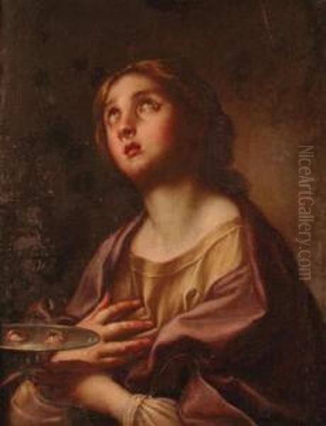 S. Lucia Oil Painting by Massimo Stanzione