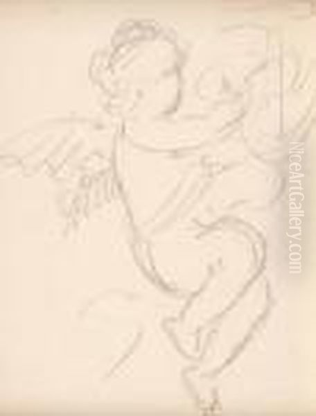 Study Of A Cherub Oil Painting by Robert Ponsonby Staples