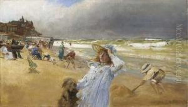 On The Beach Oil Painting by Robert Ponsonby Staples