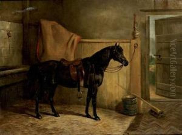 Cheval A L'ecurie Oil Painting by Arthur James Stark