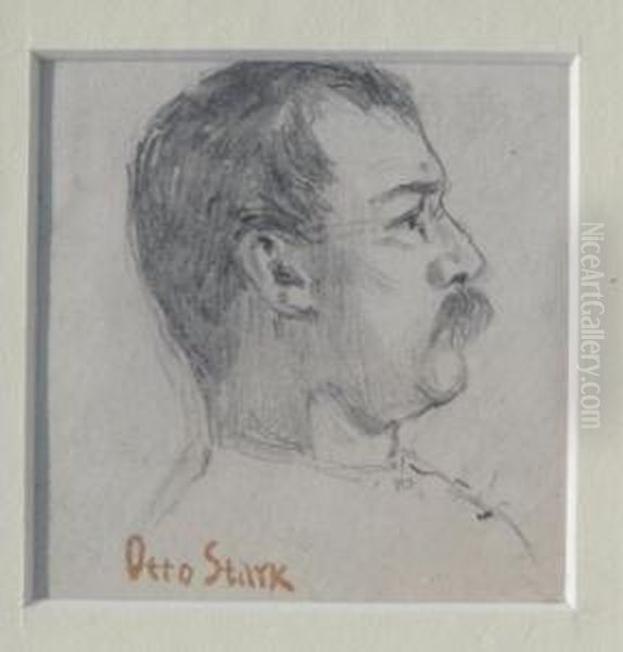 Portrait Of A Man Estate Stamp Signed Developed By A Collector Oil Painting by Otto Stark