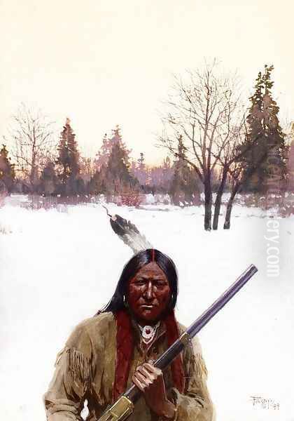 Hunter Oil Painting by Henry Farny