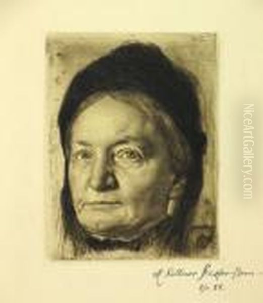 Louise Stauffer, Mutter Des Kunstlers Oil Painting by Karl Stauffer-Bern