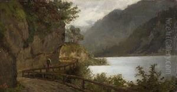 Partie Am Achensee: Oil Painting by Karl Stauffer-Bern