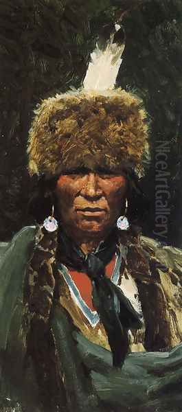 Chief Ogallala Fire Oil Painting by Henry Farny