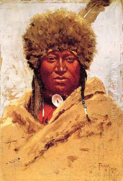 Indian Head Oil Painting by Henry Farny