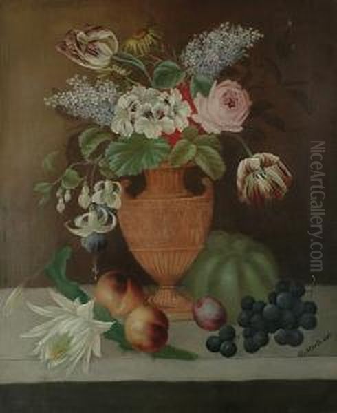 Still Life With Flowers Oil Painting by Edwin Steele