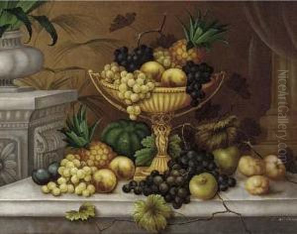 Still Life Of Grapes Oil Painting by Edwin Steele