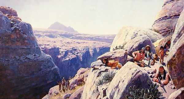 Nest of Rattlesnakes Oil Painting by Henry Farny