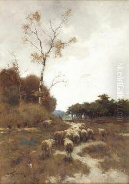 The Return Of The Flock Oil Painting by Willem II Steelink