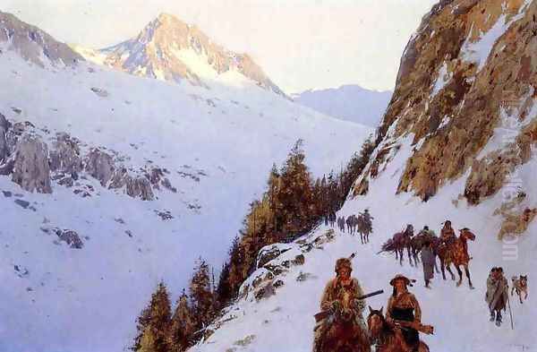 The Trail Over the Pass Oil Painting by Henry Farny