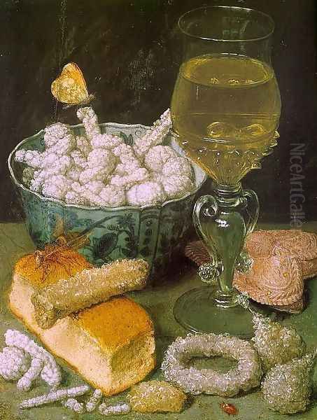 Still Life with Bread and Confectionery Oil Painting by Georg Flegel