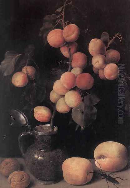 Peaches c. 1630 Oil Painting by Georg Flegel