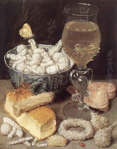 Still-Life with Bread and Confectionary Oil Painting by Georg Flegel