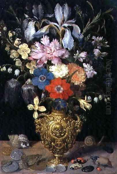 Still Life with Flowers 1604 Oil Painting by Georg Flegel