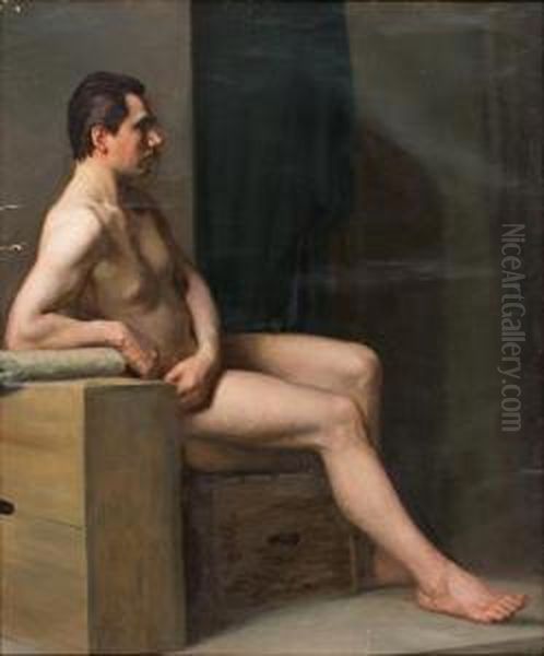 Nudo Di Uomo In Interno Oil Painting by Poul Steffensen