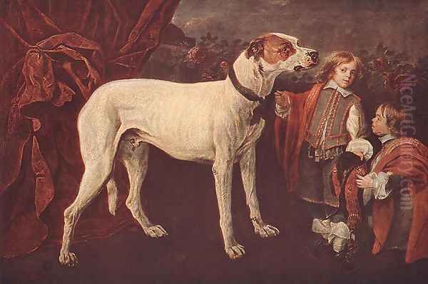 Big Dog, Dwarf and Boy 1652 Oil Painting by Jan Fyt