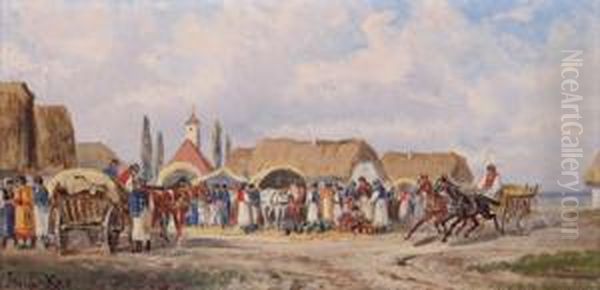 Ungarischer Pferdemarkt by Alfred Steinacker