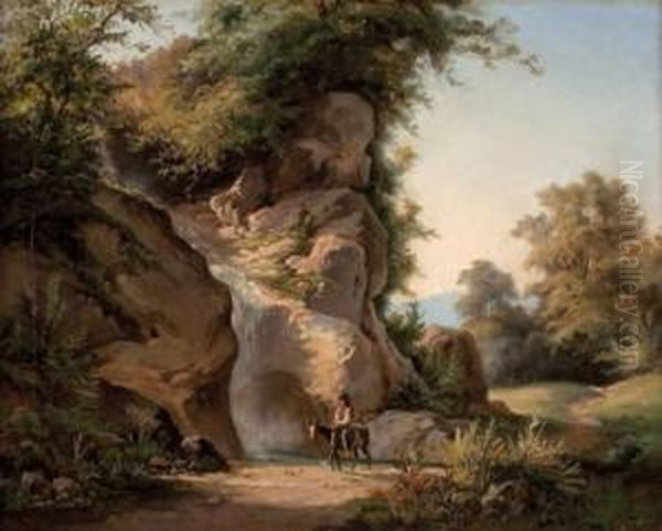 Am Weg Zum Wasserfall Oil Painting by Alfred Steinacker