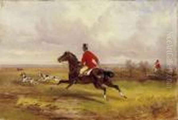 Fox Hunting Oil Painting by Alfred Steinacker